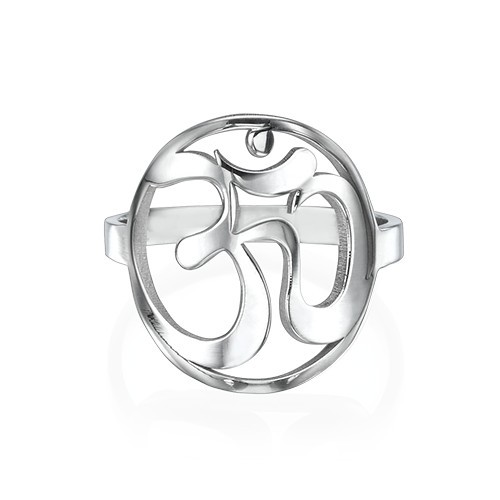 Sterling Silver Om Ring