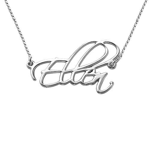 Script Necklace in Sterling Silver - Personalized