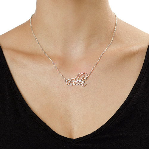 Script Necklace in Sterling Silver - Personalized