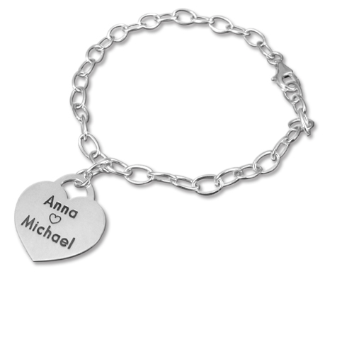 Silver Charm Heart Bracelet