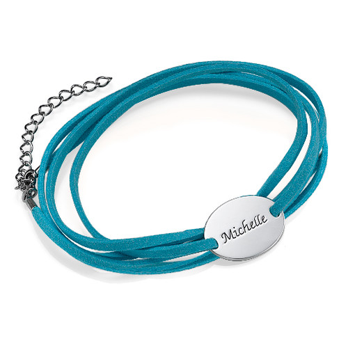 Suede Wrap Bracelet with Personalized Charm