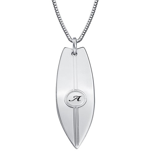 Surfboard Necklace with Initial