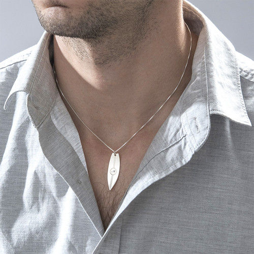 Surfboard Necklace with Initial