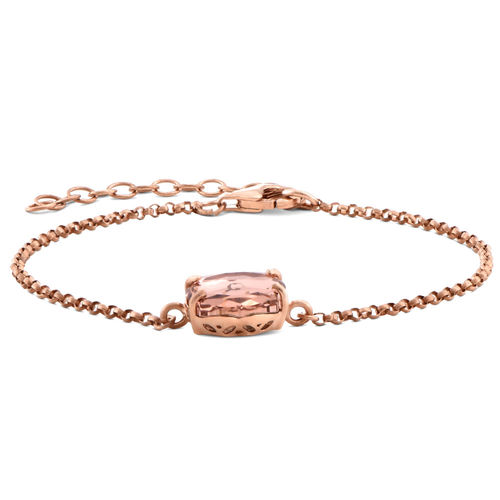 Swarovski Stone Engraved Bracelet in Rose Gold Plating