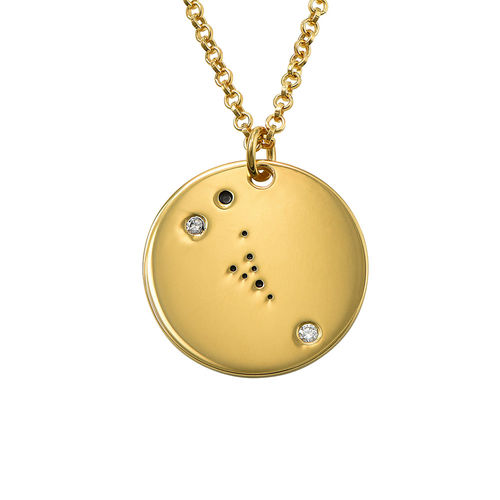 Taurus Constellation Necklace with Diamonds in Gold Plating