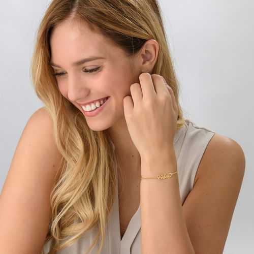 Tiny 18k Gold-Plated Carrie Personalized Bracelet