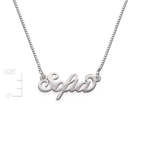Tiny Carrie Name Necklace In Extra Strength Silver