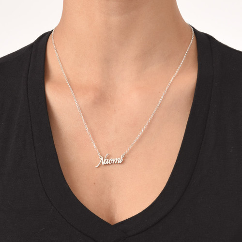 Tiny Name Necklace in Extra Strength Sterling Silver