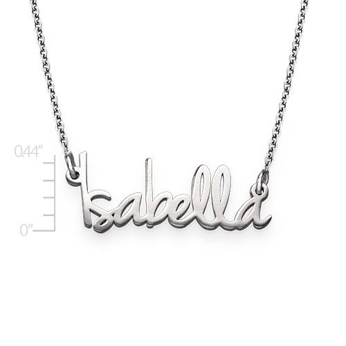 Tiny Name Necklace for Women in Extra Strength Silver