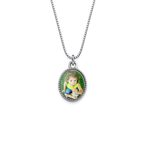 Tiny Oval Photo Pendant