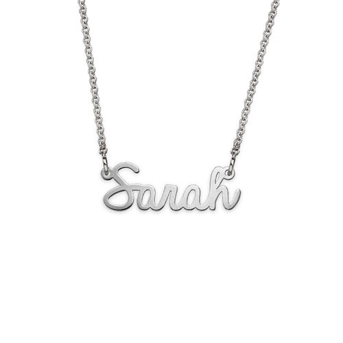 Tiny Personalized Cursive Name Necklace in Silver