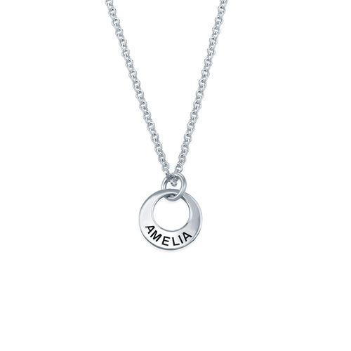 Tiny Silver Mini Disc Necklace