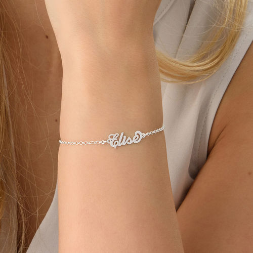 Tiny Sterling Silver “Carrie” Style Name Bracelet