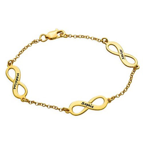Multiple Infinity Bracelet with Gold Plating