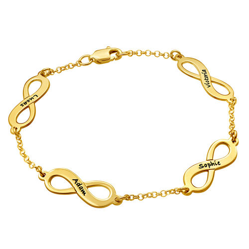 Multiple Infinity Bracelet with Gold Plating