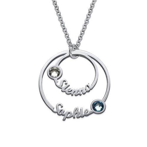 Two Circle Script Necklace - Yours Truly Collection