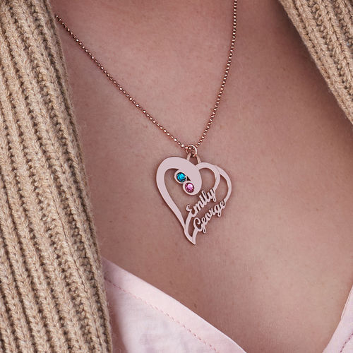 Two Hearts Forever One Necklace - Rose Gold Plated