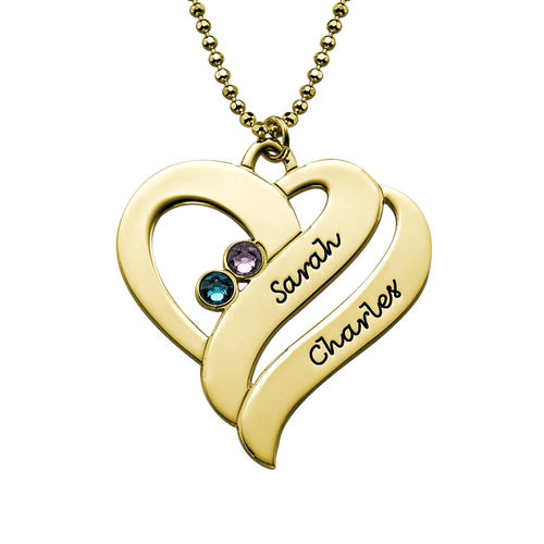 Two Hearts Forever One Necklace - 18k Gold Plated