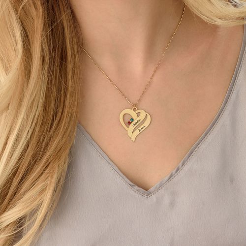 Two Hearts Forever One Necklace - 18k Gold Plated