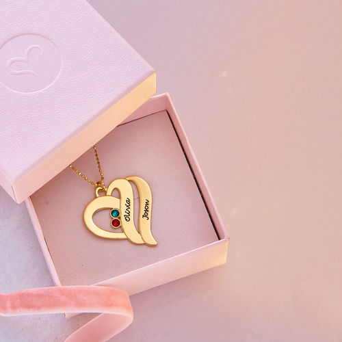 Two Hearts Forever One Necklace - 18k Gold Plated