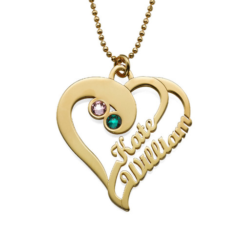 Two Hearts Forever One Necklace with Gold Plating