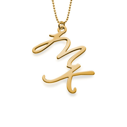 Two Initial Necklace in 18K Gold Plating