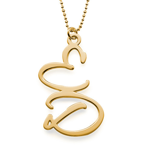 Two Initial Necklace in 18K Gold Plating