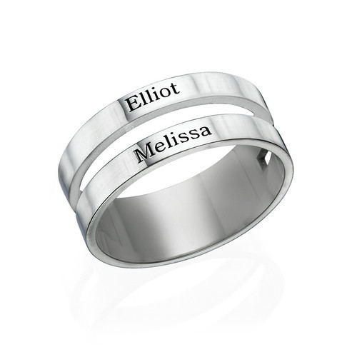 Two Name Ring in Sterling Silver