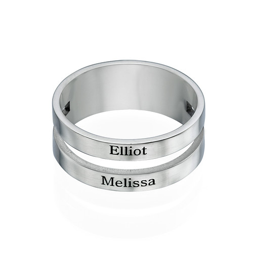 Two Name Ring in Sterling Silver