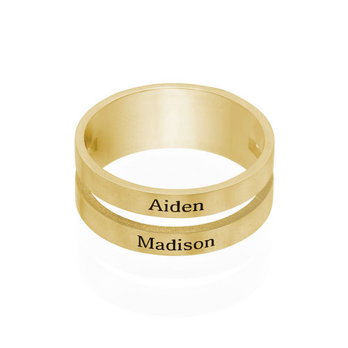 Two Name Ring with Gold Plating