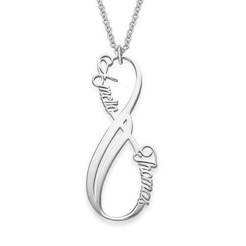 Vertical Infinity Name Necklace