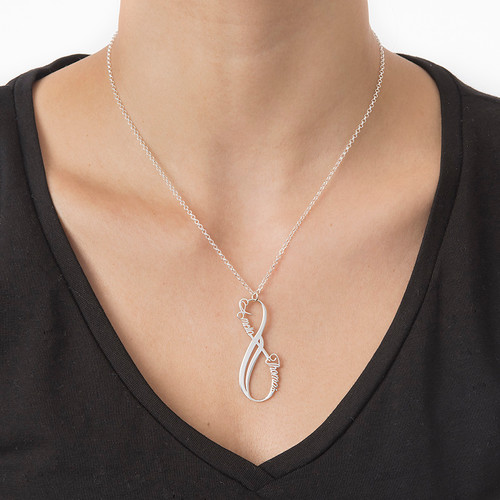 Vertical Infinity Name Necklace