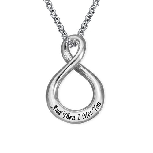 Vertical Infinity Necklace with Engraving