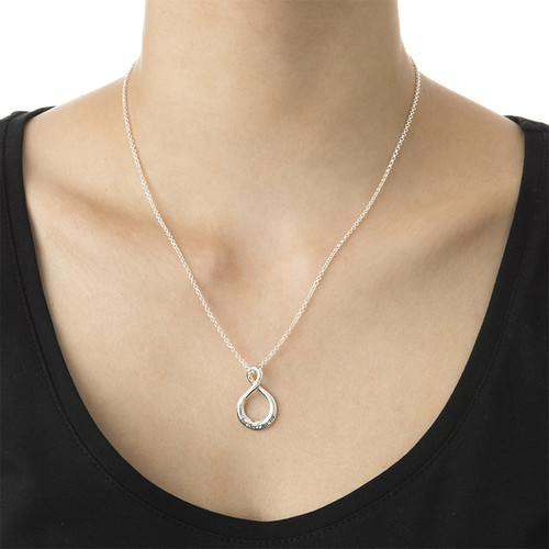 Vertical Infinity Necklace with Engraving