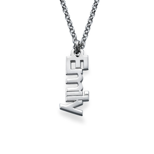 Vertical Name Necklace in Sterling Silver