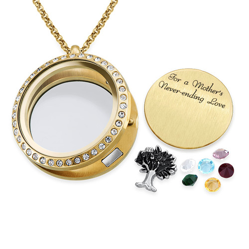 We Are Family Floating Locket with Gold Plating