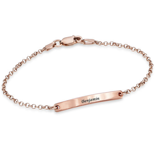 Women's ID Bracelet in Rose Gold Plating