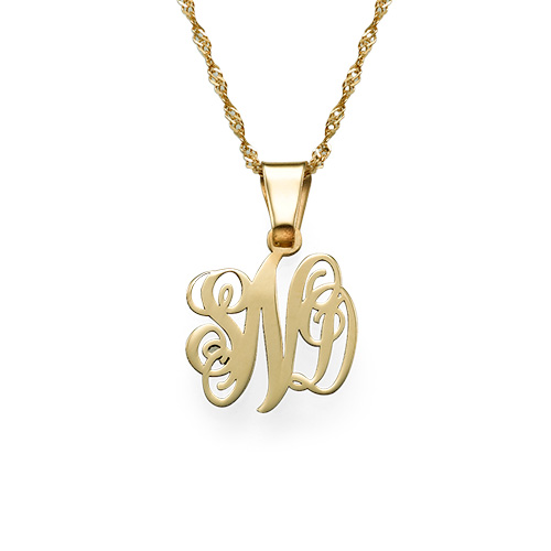 XS 14k Gold Monogram Pendant