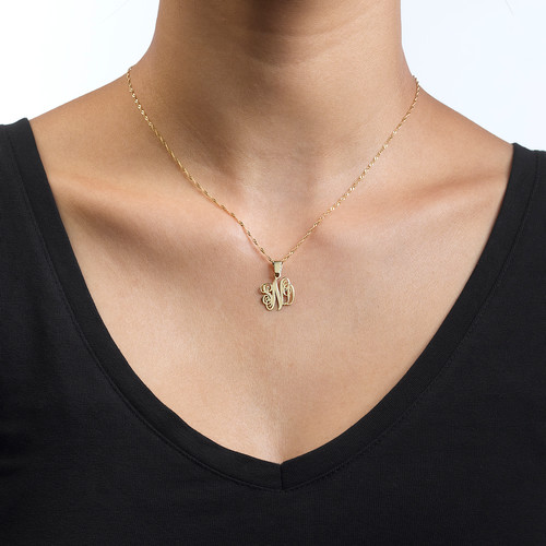 XS 14k Gold Monogram Pendant