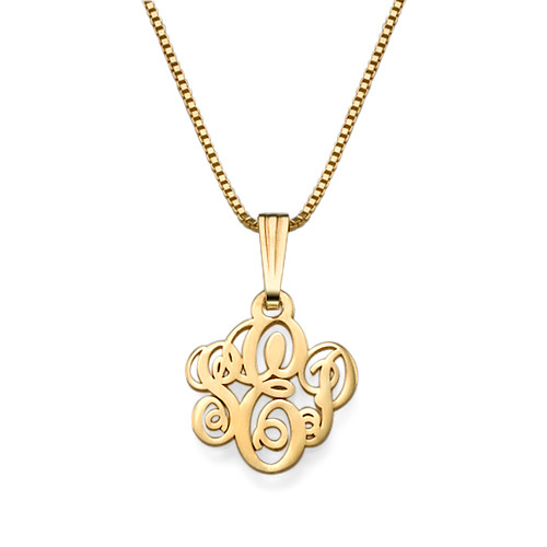 XS Gold Plated Monogram Necklace