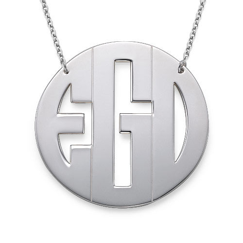 XXL Large Block Monogram Necklace