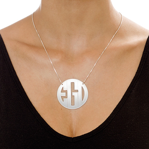 XXL Large Block Monogram Necklace