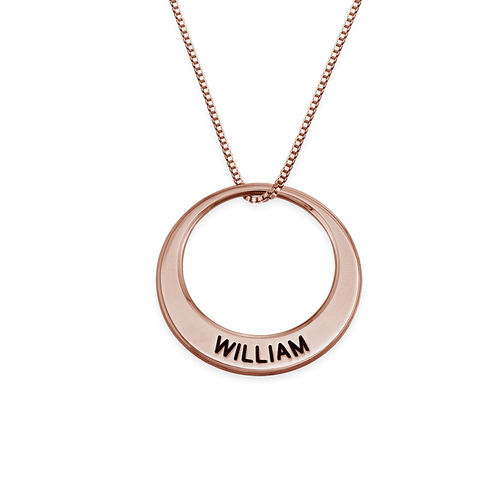 Multiple Ring Necklace in Rose Gold Plating