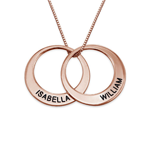 Multiple Ring Necklace in Rose Gold Plating