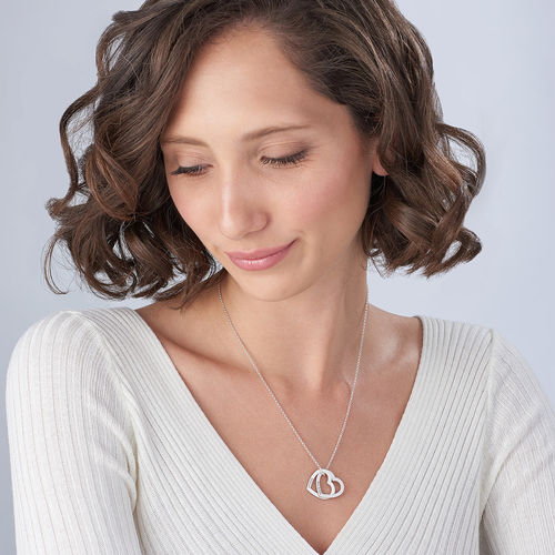 Interlocking Hearts Necklace in Sterling Silver