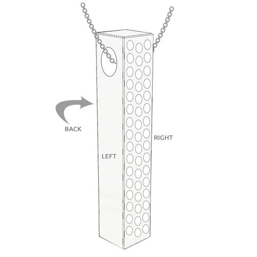 Vertical 3D Bar Necklace with Cubic Zirconia in Silver