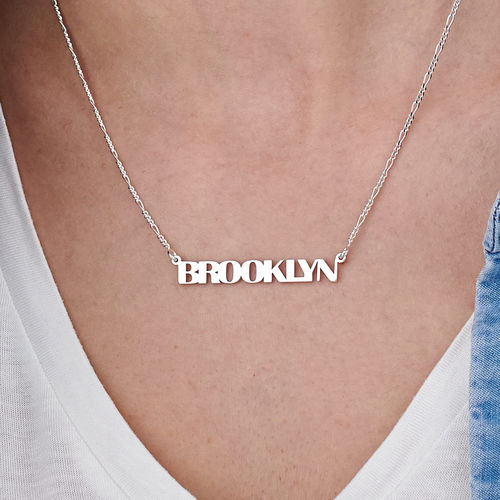 All Capital Name Necklace in Sterling Silver