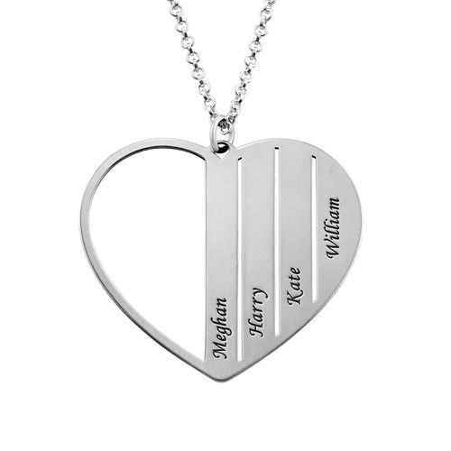 Mom Heart Necklace in Sterling Silver