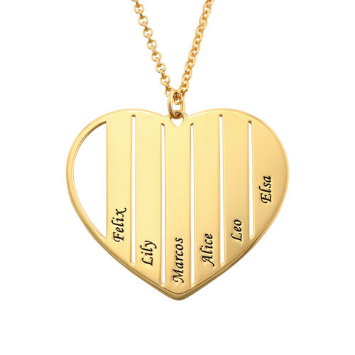 Mom Heart Necklace in Gold Plating