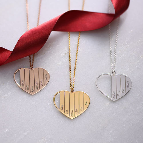 Mom Heart Necklace in Gold Plating